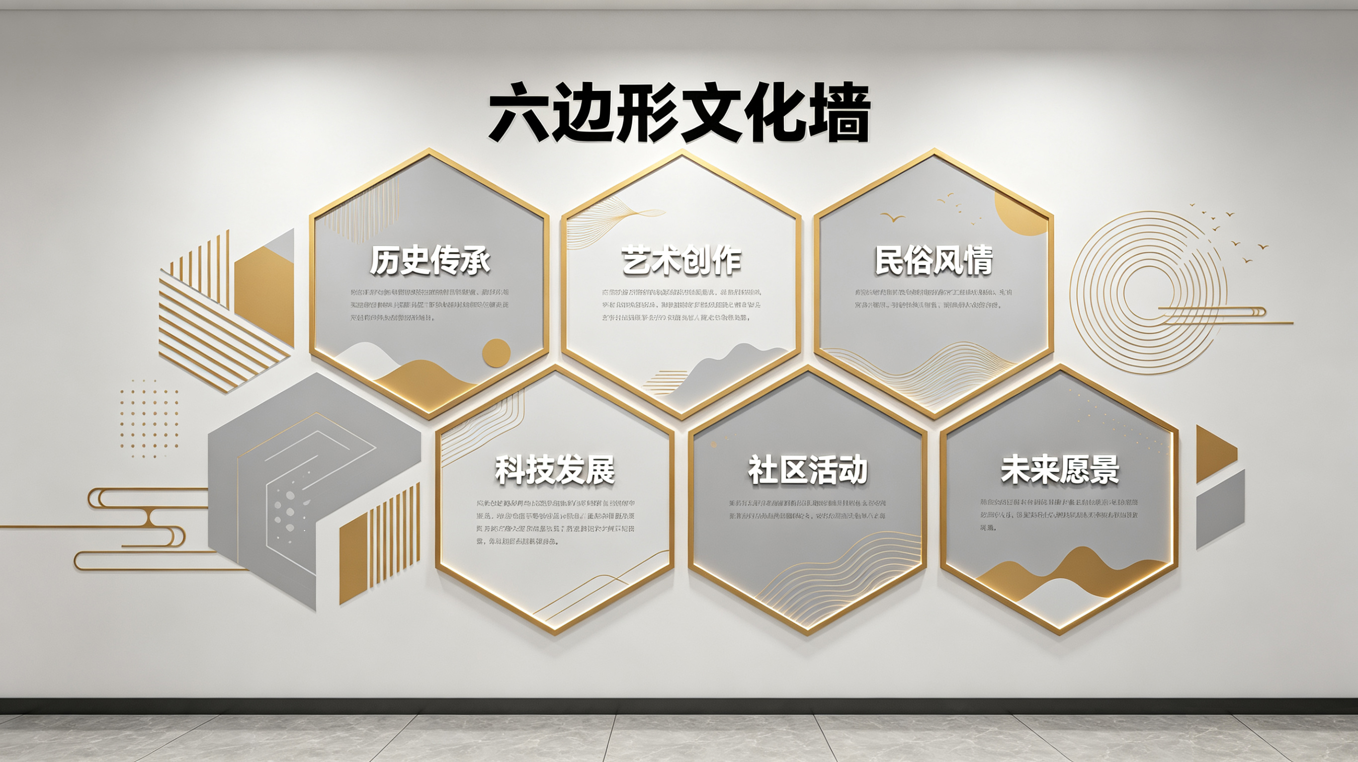 恭城企业文化墙 | 六边形信息美学